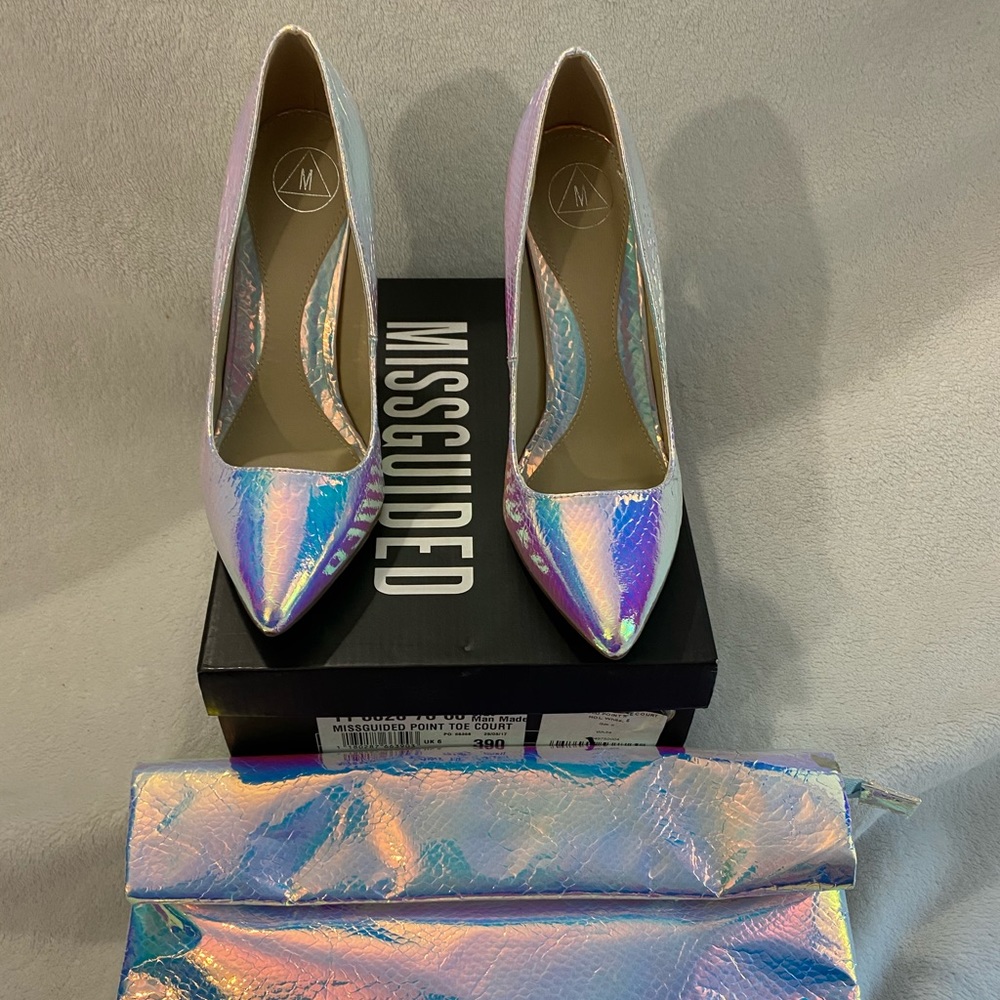 NWT MISSGIUDED heels and matching bag